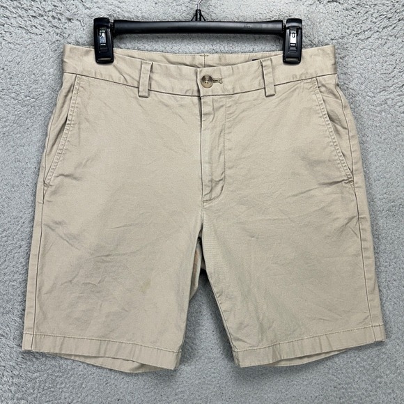 Vineyard Vines Men Breaker Shorts 30 Tan Flat Front Khaki Stretch